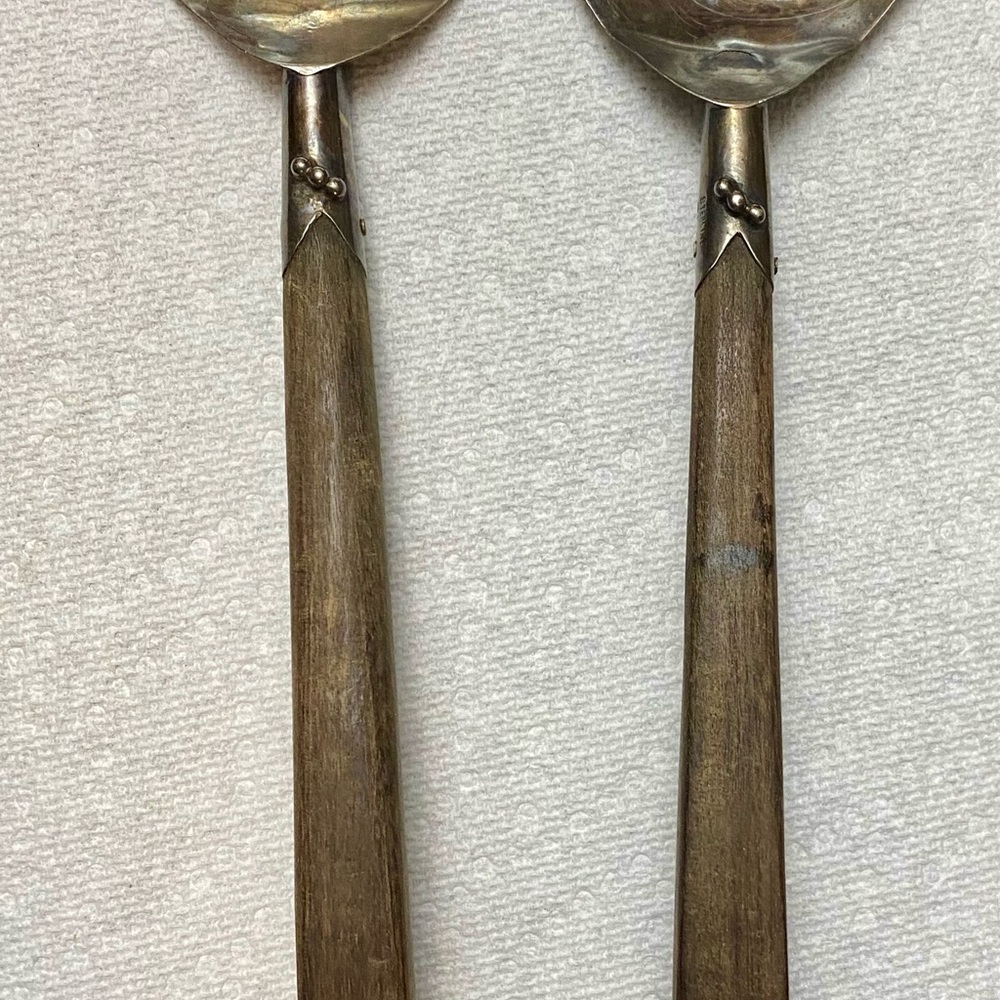 Classic Silver and Brown Serving Utensils